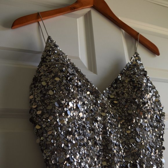 Sparkly Silver Cocktail Dress - Picture 3 of 7